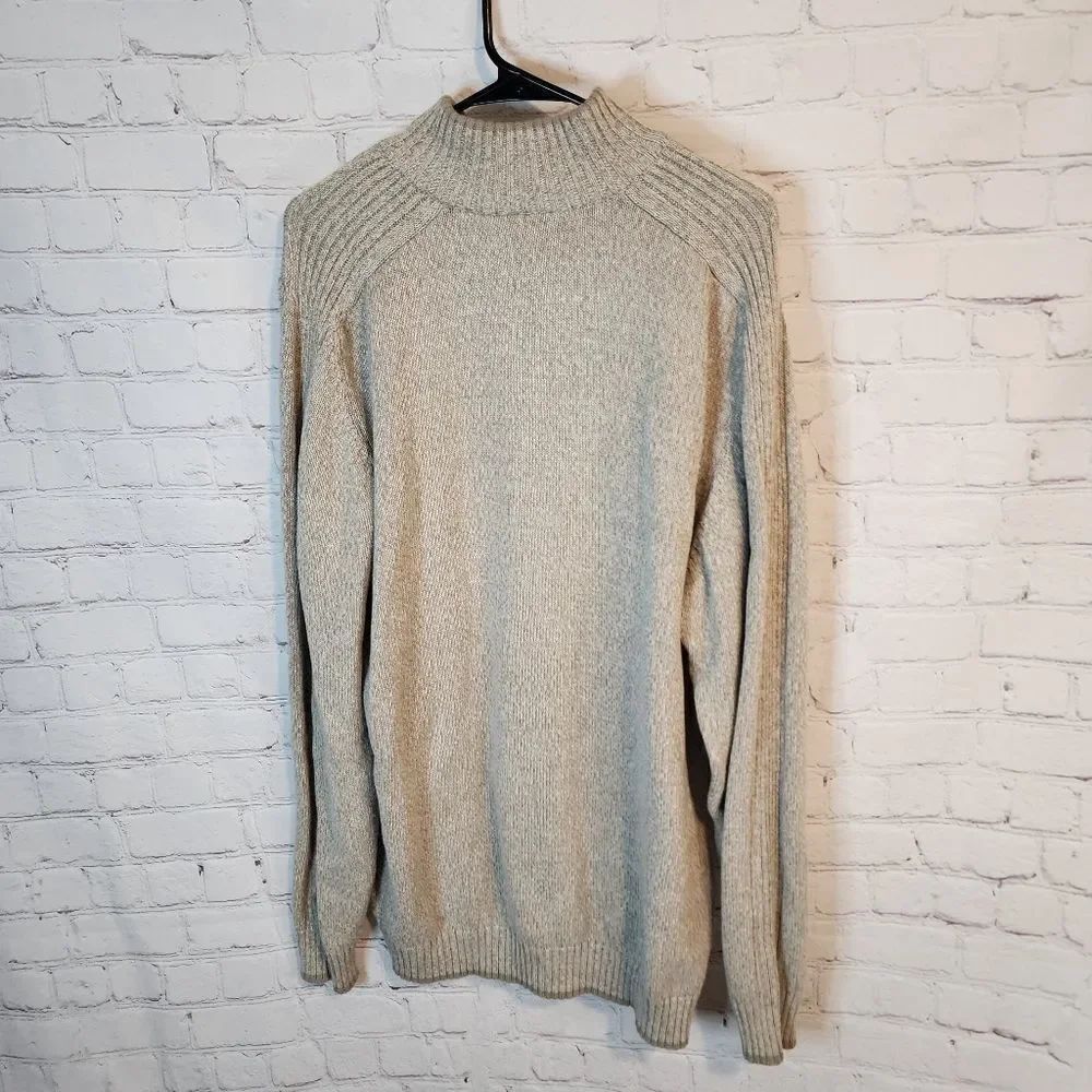Men's Columbia Zip-Up Turtleneck Tan Sweater, XXL - Picture 4 of 4